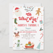 キッズオーフーおもしろいクリスマスをテーマにした誕生日 招待状 (正面)