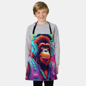 キッズオールオーバープリントエプロン、小型24"x20"エプロン エプロン (着用した状態)