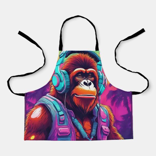 キッズオールオーバープリントエプロン、小型24"x20"エプロン エプロン (正面)