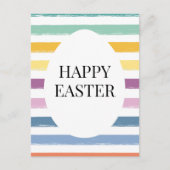 キッズカイカラフルハッピーイースター卵モダンストライプの0 シーズンポストカード (正面)