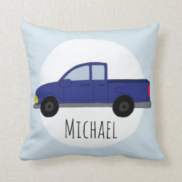 キッズカイトブルーピックアップトラックボーイズネーム子供部屋 クッション