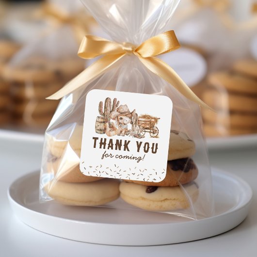 キッズカウボーイ誕生日の好意 スクエアシール