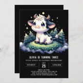 キッズカウーエレガント誕生日 招待状 (正面/裏面)