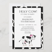 キッズカウープリントガールズバースデーパーティー招待状 招待状 (正面)