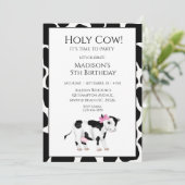 キッズカウープリントガールズバースデーパーティー招待状 招待状 (スタンド正面)