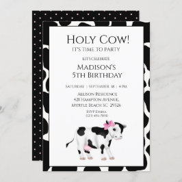 キッズカウープリントガールズバースデーパーティー招待状 招待状