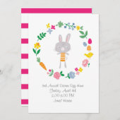 キッズカスタムイースター卵狩りの招待 招待状 (正面/裏面)