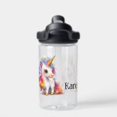 キッズカスタムカラフルゴールデンユニコーン ウォーターボトル (背面)