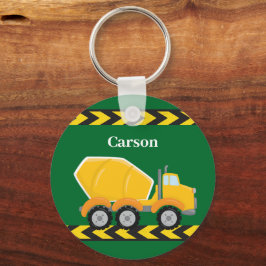 キッズカスタムグリーンセメントミキサートラックボーイズ キーホルダー