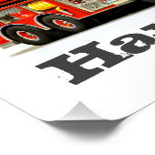 キッズカスタムハッピーバースデー建築トラック ポスター (コーナー)