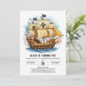 キッズカスタムボートパイレーツ誕生日 招待状 (スタンド正面)