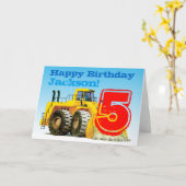 キッズカスタム建築ディガー5th誕生日 カード (黄色い花)