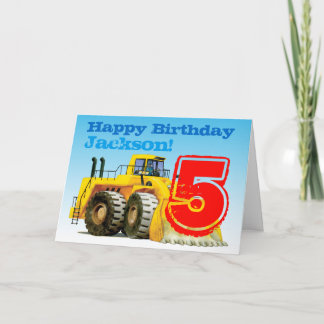 キッズカスタム建築ディガー5th誕生日 カード