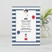 キッズカスタム航海のセーラーバースデーパーティー写真 招待状 (スタンド正面)