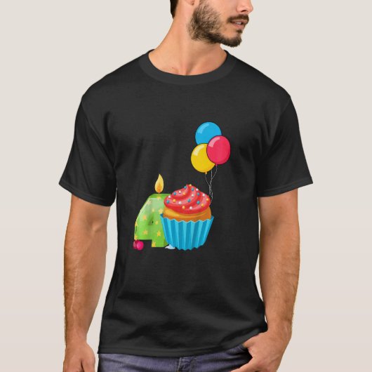キッズカップケーキ4歳4歳4日 Tシャツ (正面)