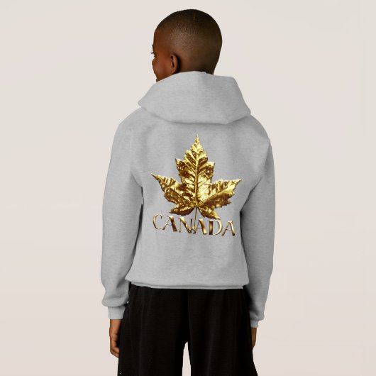 キッズカナダフード付きスウェットシャツ金ゴールドメダルカナダフード付きスウェットシャツ (裏面フル)
