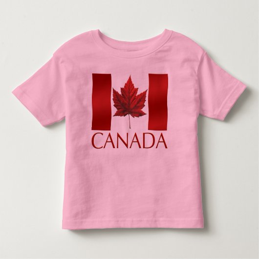 キッズカナダ国旗のリンガーパーソナライズ幼児シャツ トドラーTシャツ (正面)