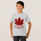 キッズカナダ国旗Sweatshirt Maple Leaf Kid's Shir Tシャツ (正面フル)