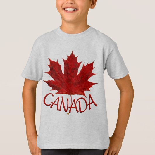 キッズカナダ国旗Sweatshirt Maple Leaf Kid's Shir Tシャツ (正面)