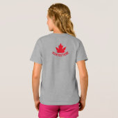 キッズカナダTシャツ名前をカスタムするメープルリーフシャツ Tシャツ (裏面フル)