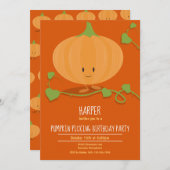 キッズカボチャ狩り誕生日パーティーの招待状 招待状 (正面/裏面)