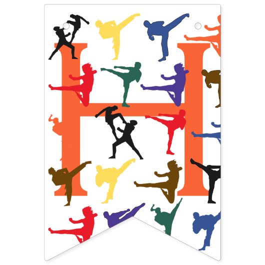 キッズカラテパーティーハッピーバースデーバンティングバナー バンティングフラッグ (第2の旗)