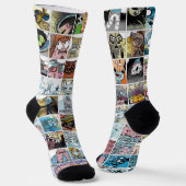 キッズカラフルカッコいいキャラクター顔パターン名 ソックス (傾斜あり)