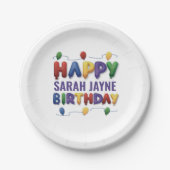 キッズカラフルハッピーバースデーパーティー紙プレート ペーパープレート (正面)