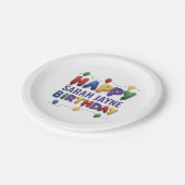 キッズカラフルハッピーバースデーパーティー紙プレート ペーパープレート (アングル)