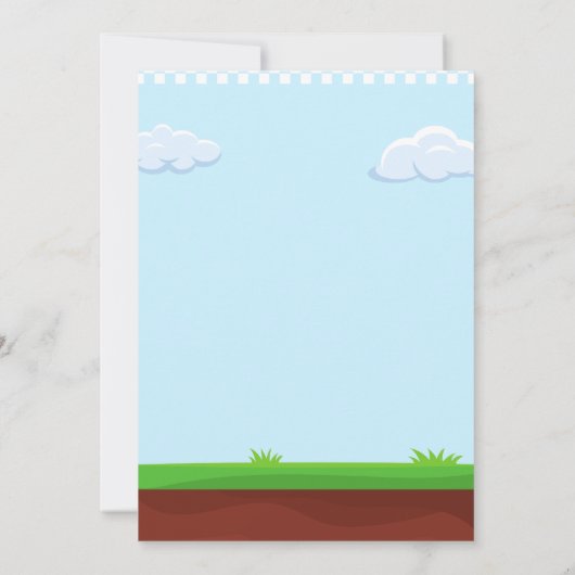 キッズカラフルビデオゲーム誕生日パーティーの招待 招待状 (裏面)