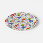 キッズカラフルロボット ペーパープレート (アングル)