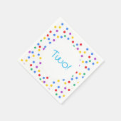 キッズカラフル紙吹雪ドット2nd誕生日紙 スタンダードカクテルナプキン (角)