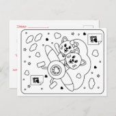 キッズカラーは自分でバレンタイン（2匹） ポストカード (正面/裏面)