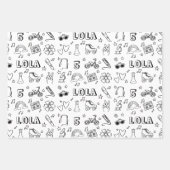 キッズカラークール誕生日ミュージカル ラッピングペーパーシート (正面2)