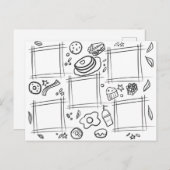 キッズカラーグルメ朝食おもしろいスケッチドードリング ポストカード (正面/裏面)