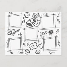 キッズカラーグルメ朝食おもしろいスケッチドードリング