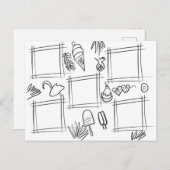 キッズカラートロピカルおもしろいスケッチ ポストカード (正面/裏面)