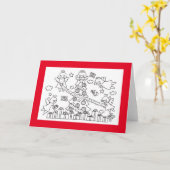 キッズカラーリングおもしろいクリスマスカード カード (黄色い花)