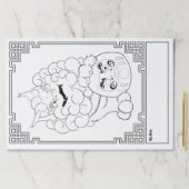 キッズカラーリングアクティビティ – Foo Dog & Darma Doll ペーパーパッド (インサイチュ)