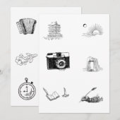 キッズカラーリングページクリエイティブデザイン 招待状 (正面/裏面)