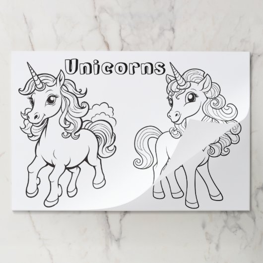 キッズカラーリングユニコーン ペーパーパッド (折り畳み)