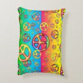 キッズカラー熱狂するPEACE OUT-16x12アクセントピロー アクセントクッション (裏面(縦))