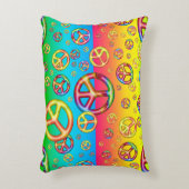 キッズカラー熱狂するPEACE OUT-16x12アクセントピロー アクセントクッション (正面(垂直))
