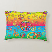 キッズカラー熱狂するPEACE OUT-16x12アクセントピロー アクセントクッション (裏面)