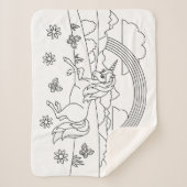 キッズカラー私ユニコーンレインボー シェルパブランケット (正面)