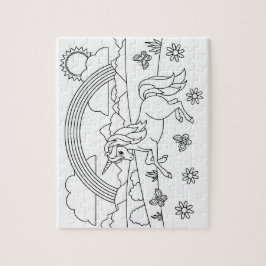 キッズカラー私ユニコーンレインボー ジグソーパズル