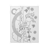 キッズカラー私ユニコーンレインボー ノートパッド (回転)