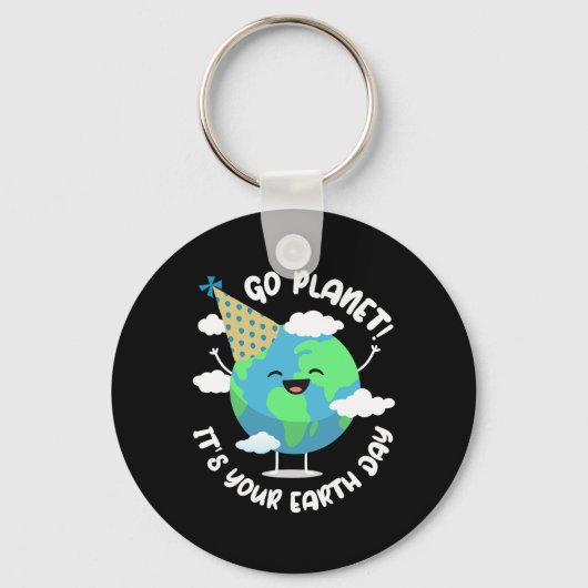 キッズカワイアースデイGo Planet Its Your Earth Day T キーホルダー (正面)