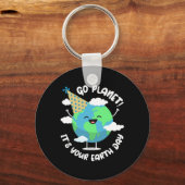 キッズカワイアースデイGo Planet Its Your Earth Day T キーホルダー (正面)