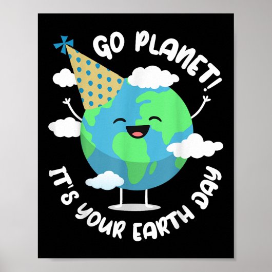 キッズカワイアースデイGo Planet Its Your Earth Day T ポスター (正面)